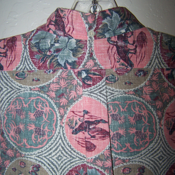 VTG REYN SPOONER HAWAIIAN PINK POLO SHIRT S3364 - Picture 6 of 7